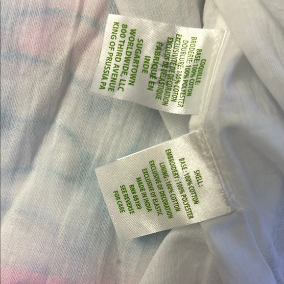 Lilly Pulitzer Addilyn One Shoulder Dress Blue Tropical Swirl Eyelet S - Picture 7 of 8